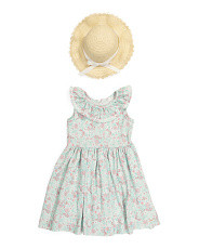 Girls Floral Dress With Hat | Marshalls
