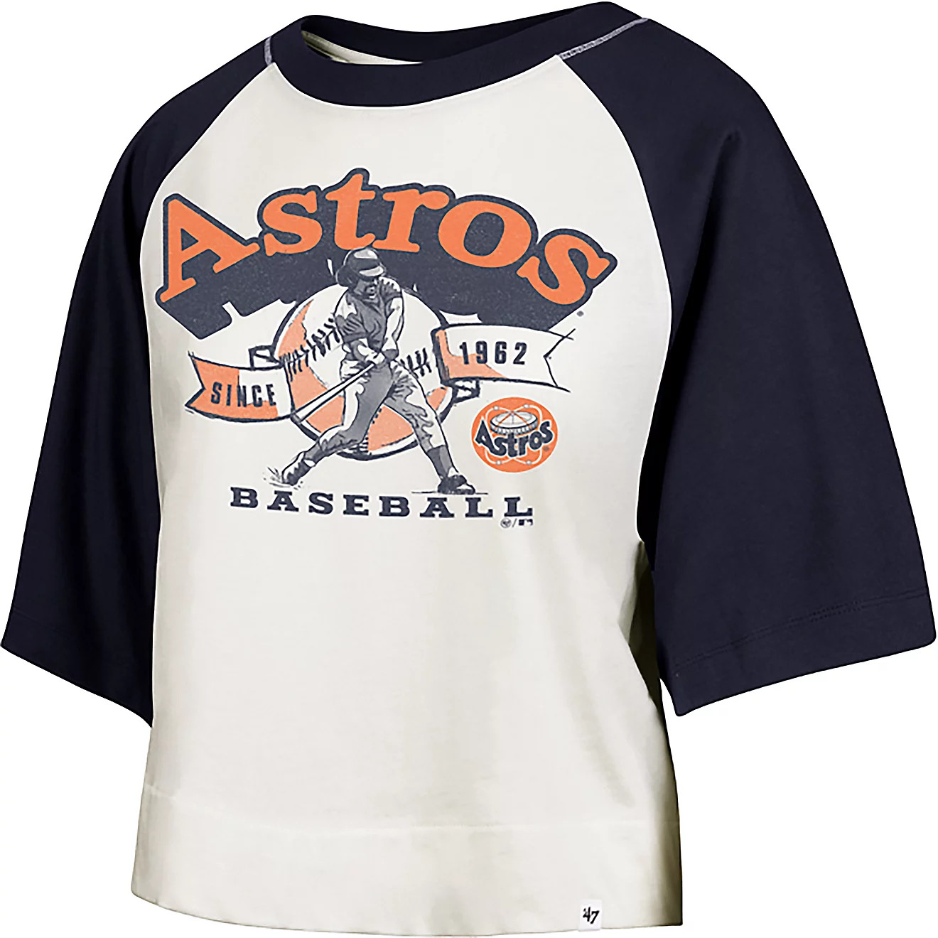 '47 Houston Astros Women's Infield Shift Raglan Crop Graphic T-shirt | Academy Sports + Outdoors