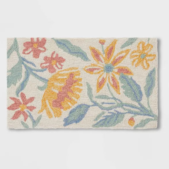 30"x 18" Bold Floral Kitchen Rug - Threshold™ | Target