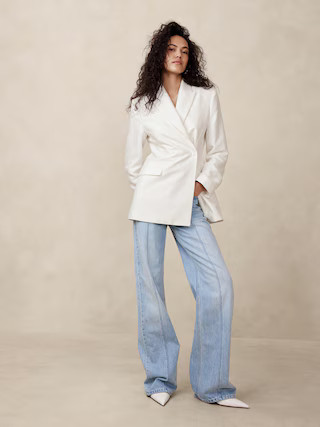 Hourglass Italian Viscose-Linen Blazer | Banana Republic (US)