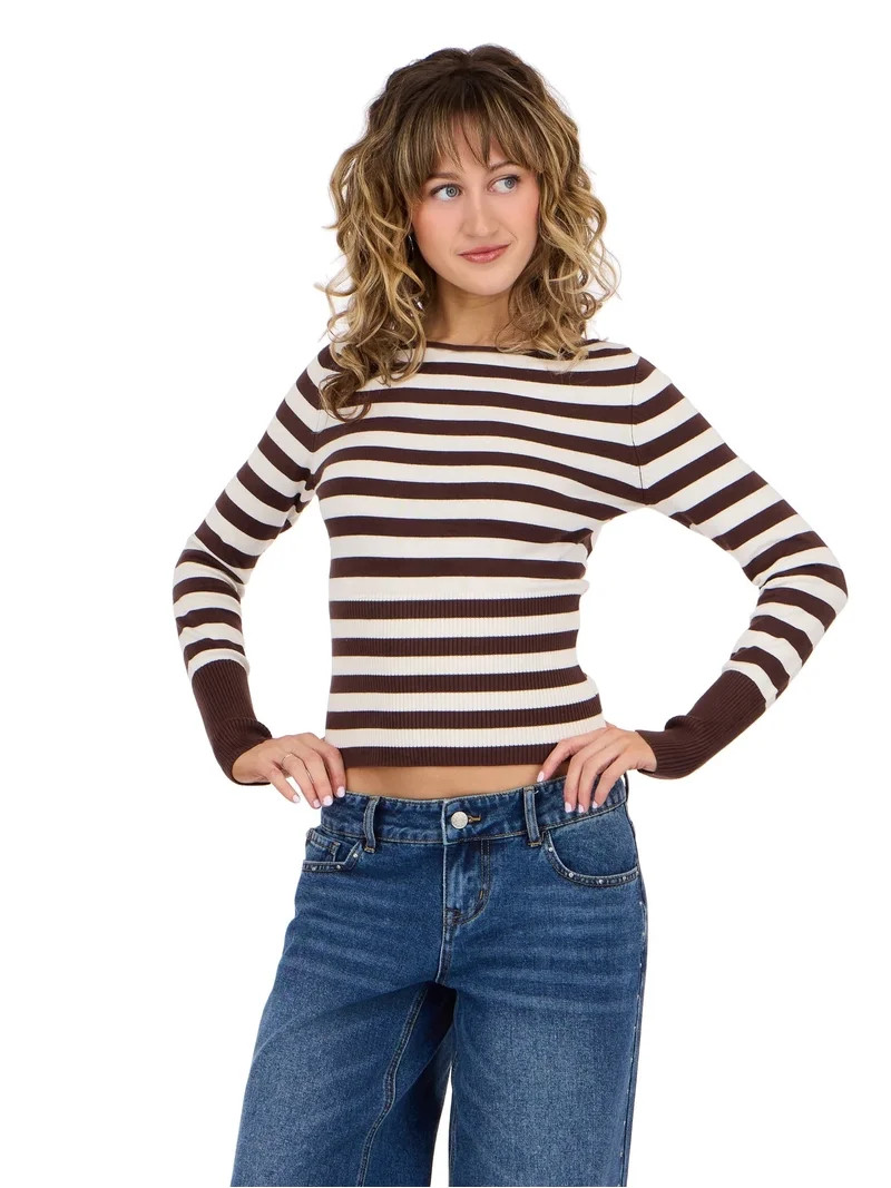 Forever 21 Women's Boatneck Sweater with High Rib Start, XS-XL | Walmart (US)