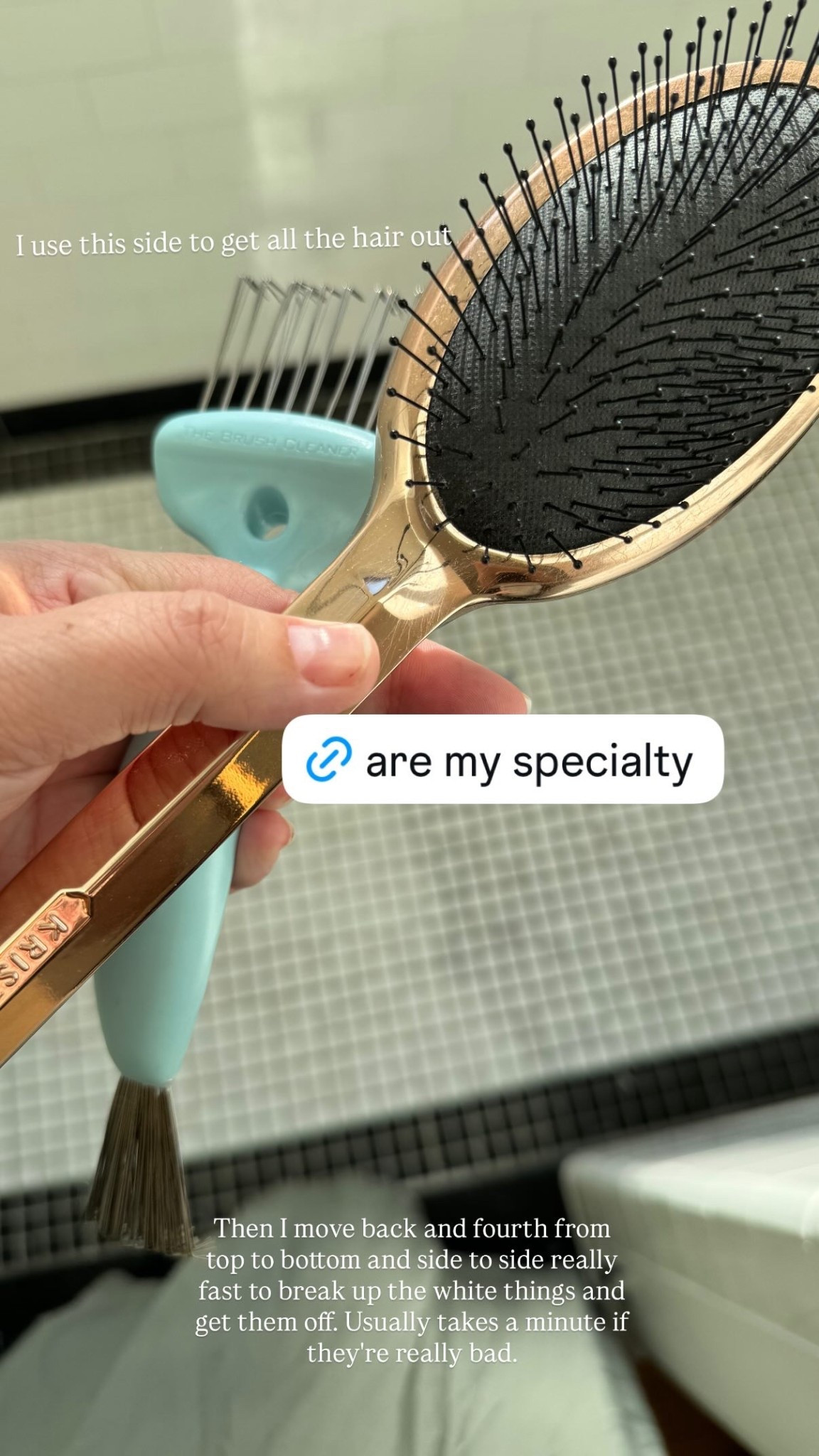 Then I move back and fourth from top to bottom and side to side really fast to break up the white things and get them off. Usually takes a minute if they're really bad.  I use this side to get all the hair out

#LTKKids #LTKgrwm #LTKdayinmylife