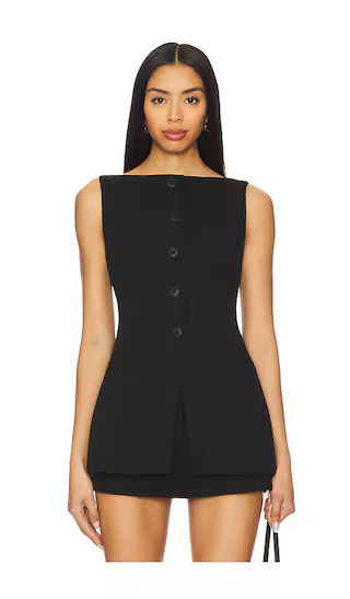 Lyla Vest Top in Black | Revolve Clothing (Global)