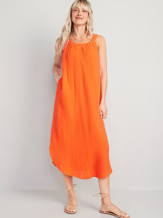 Sleeveless Shirred Maxi Dress for Women | Old Navy (US)