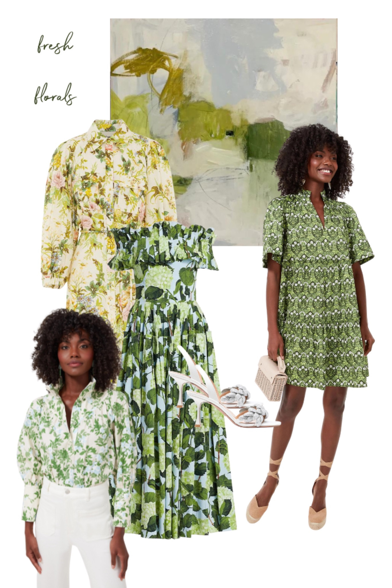 I am really loving a lot of the fresh takes I am seeing on florals, for spring; in pretty shades of green and yellow. Several of these pieces could be worn on vacation, or as a wedding guest. I bought the Alemais dress and plan to wear it for Easter. 

#vacation #resort #wedding #matchingset #spring

The gorgeous painting in the background is “Lillian Green”, by Renée Bouchon.

#LTKFind #LTKwedding #LTKSeasonal