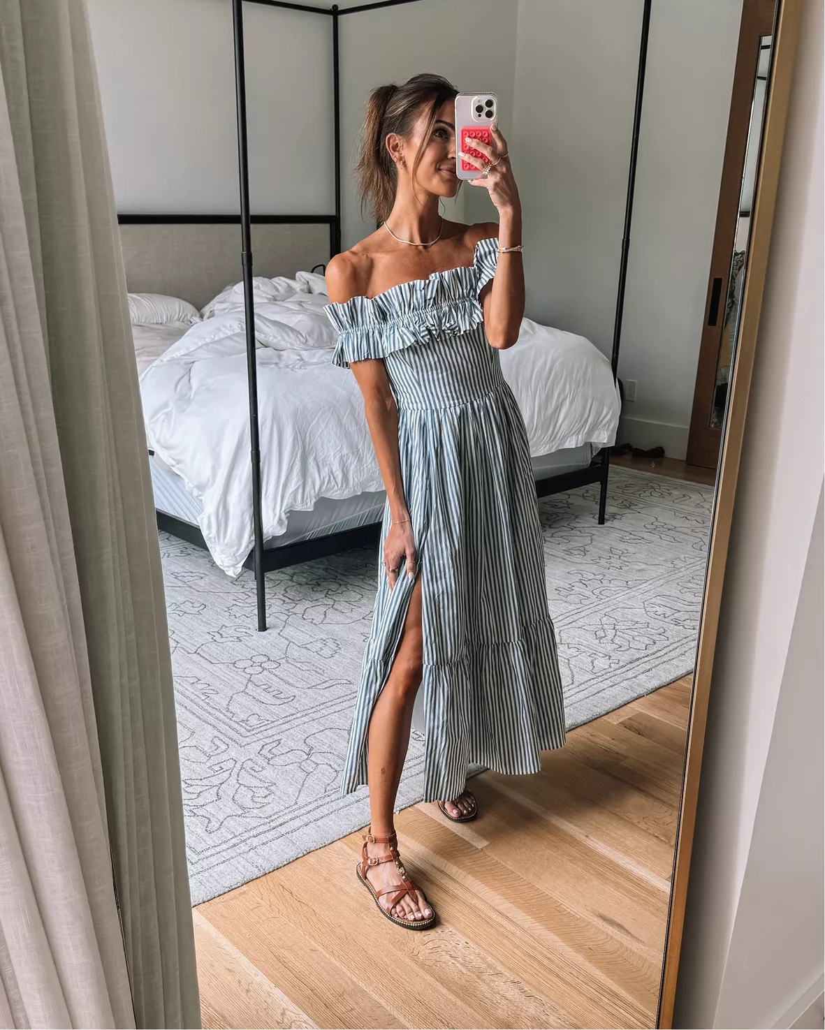 Off-The-Shoulder Ruffle Midi Dress curated on LTK Off-The-Shoulder Ruffle Midi Dress curated on LTK