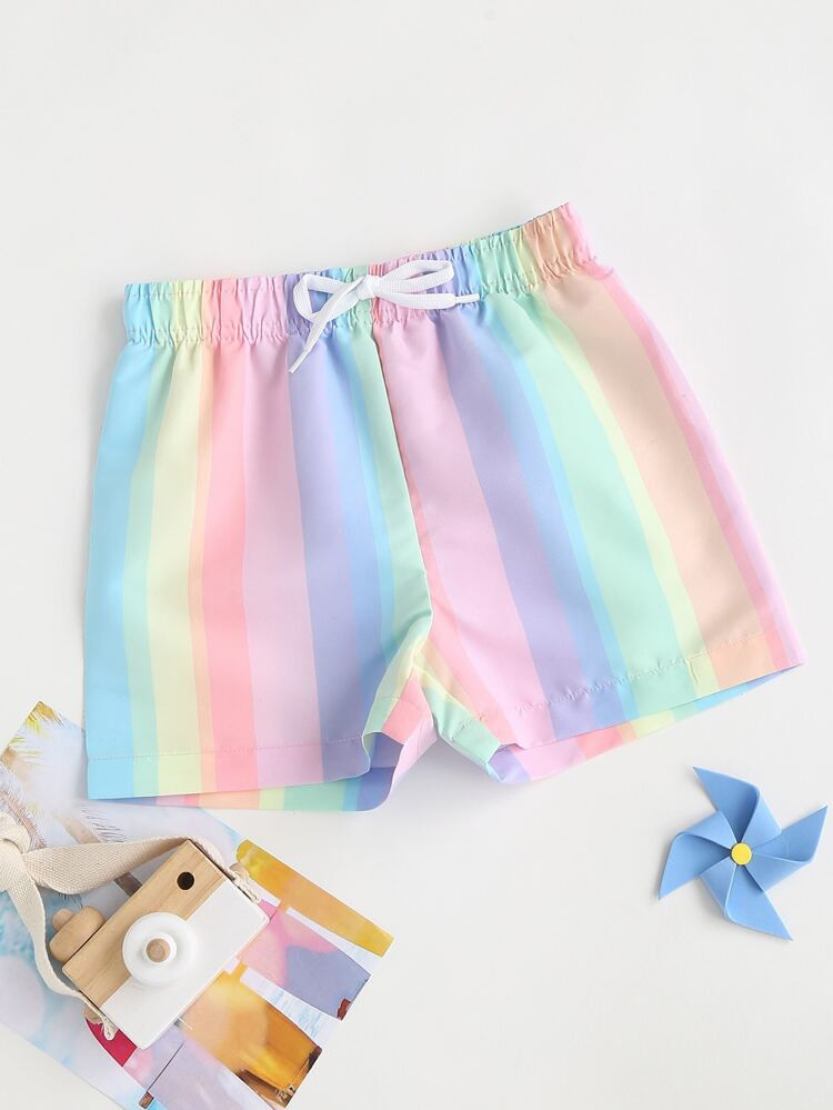 Toddler Boys Rainbow Stripe Beach Shorts | SHEIN