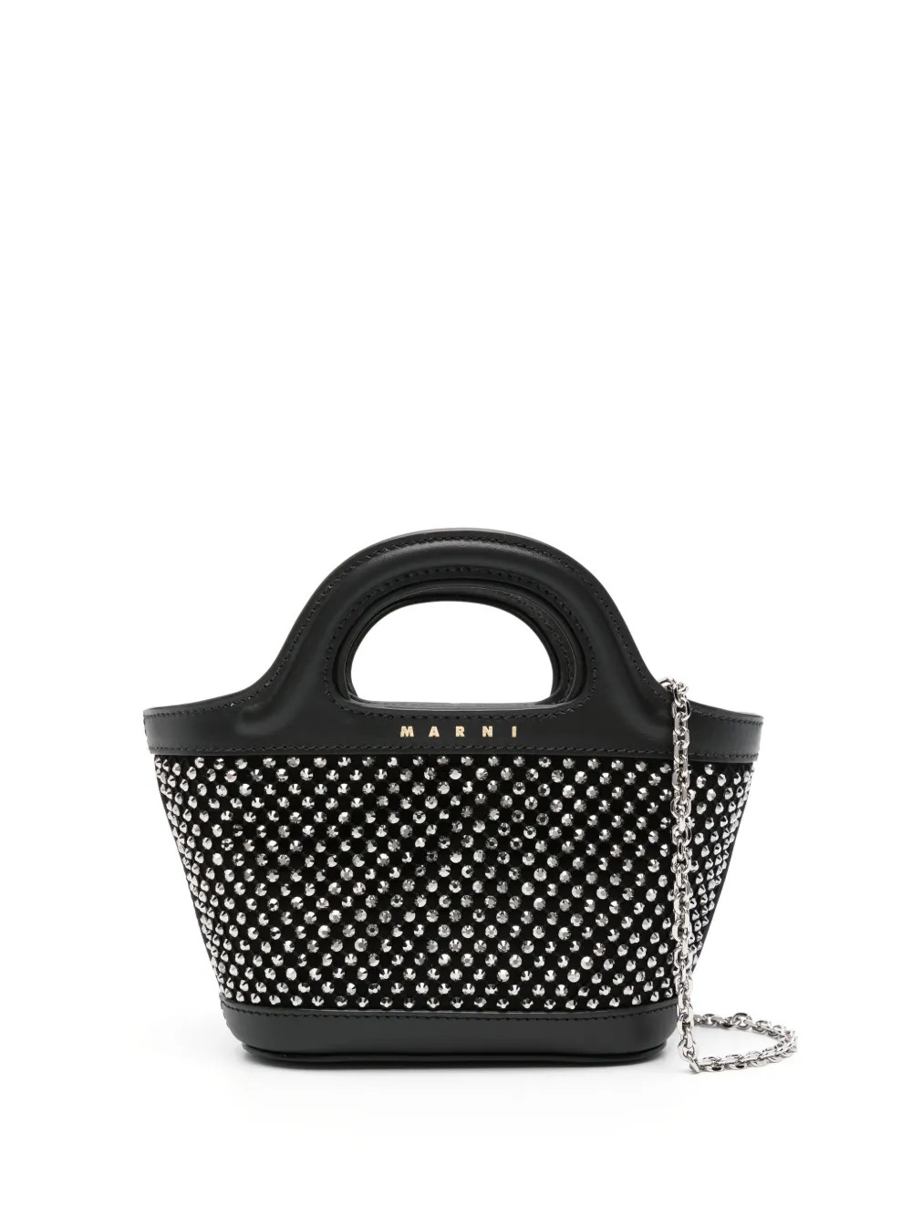 Marni studded leather crossbody bag - Black | Farfetch Global