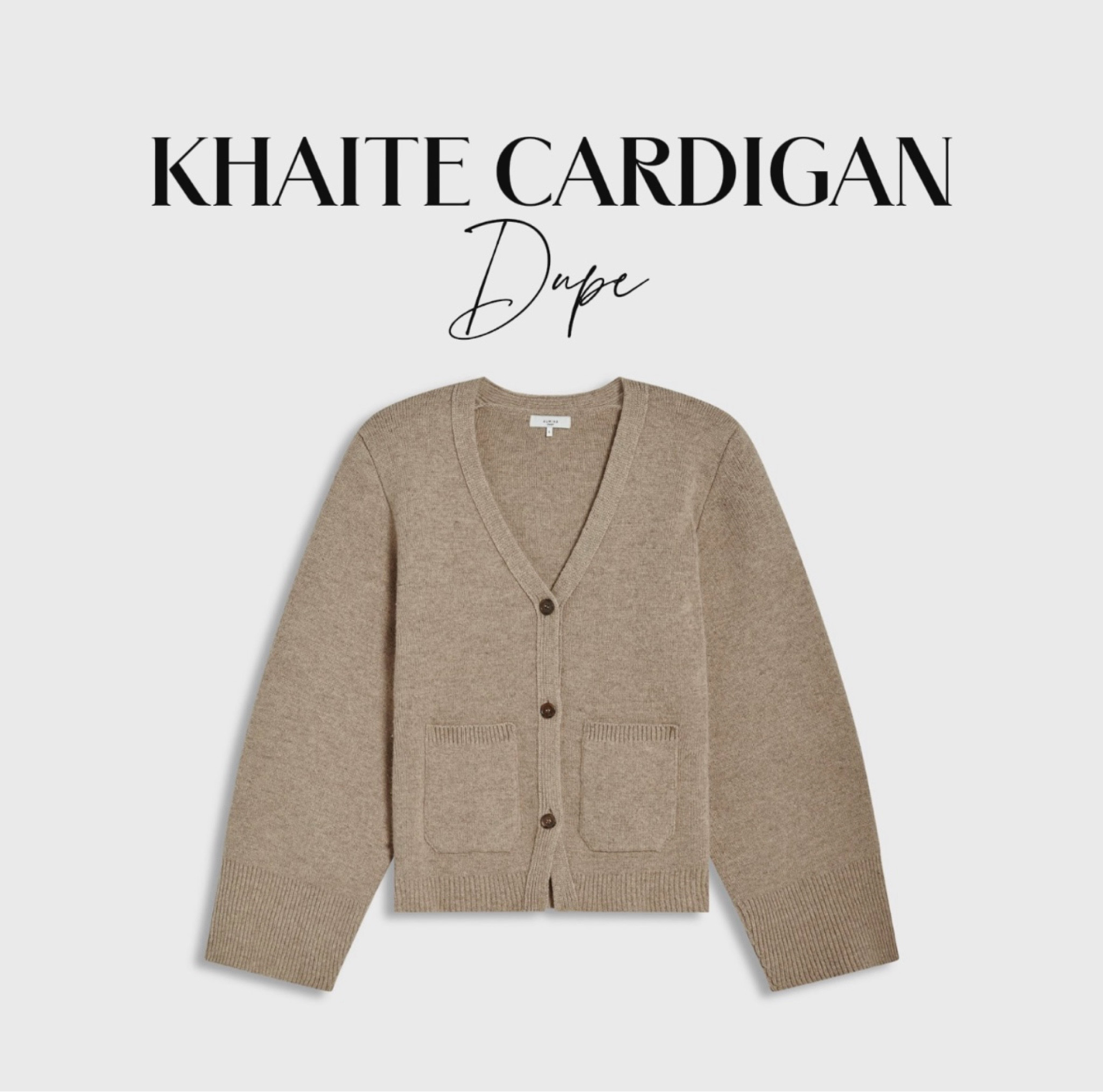 If you’ve been eyeing the Khaite Cardigan (which retails for $1,980) but don’t love the price point, I found an exact dupe! It’s only $298 and is made of 100% Merino Wool, which amazing quality!
 Right now you can get an additional 25% off on their website! 