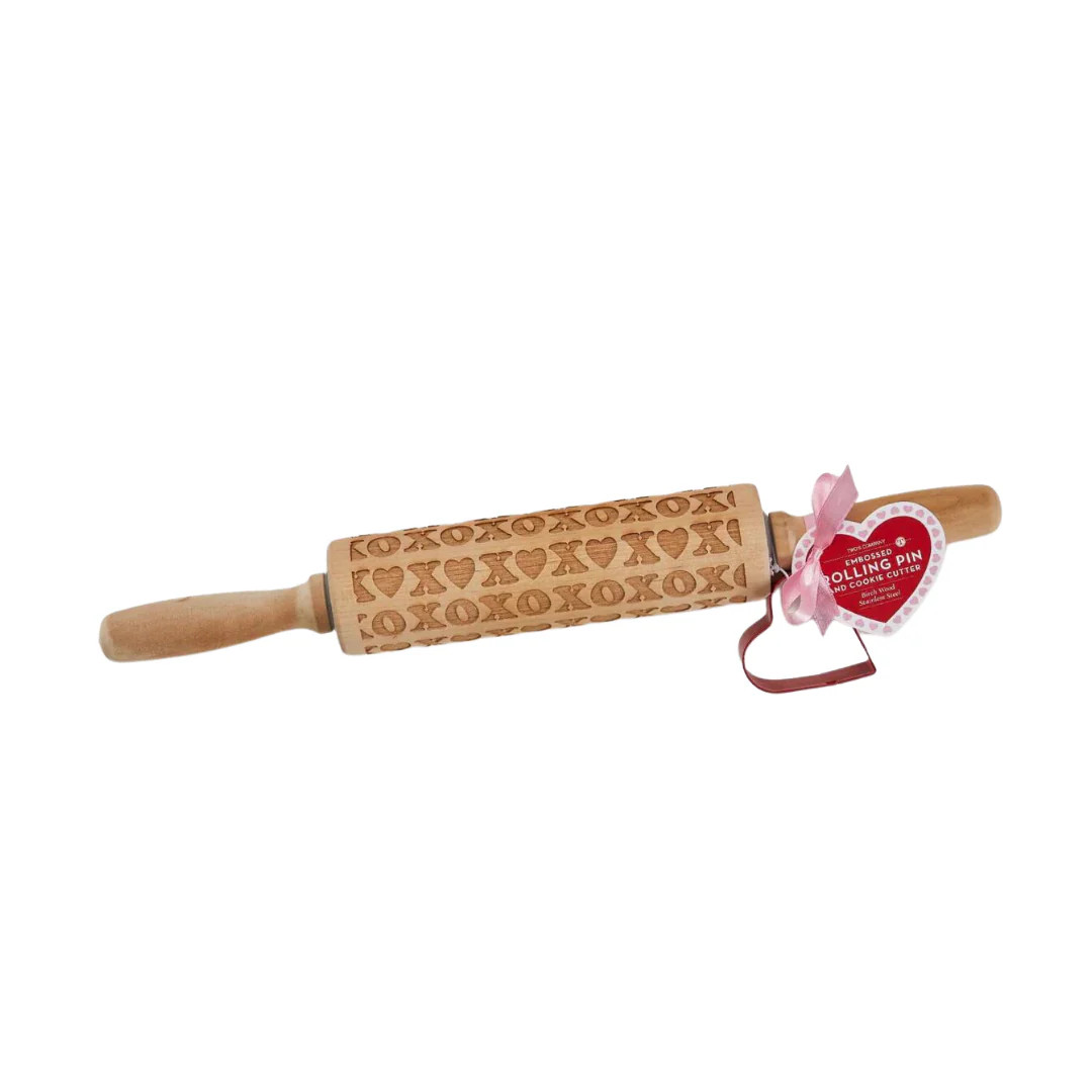 XOXO Rolling Pin with Heart Cookie Cutter | Pink Antlers