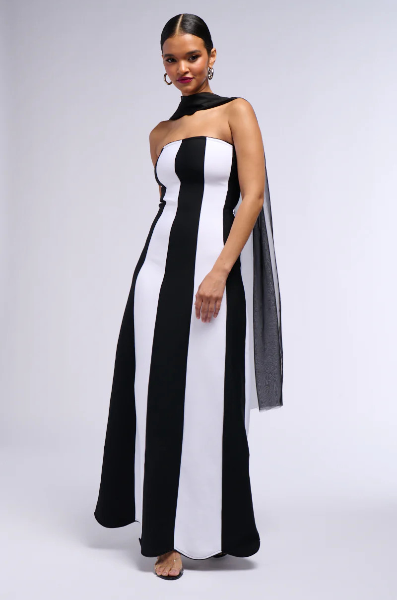 RING LEADER STRIPED MAXI DRESS | AKIRA