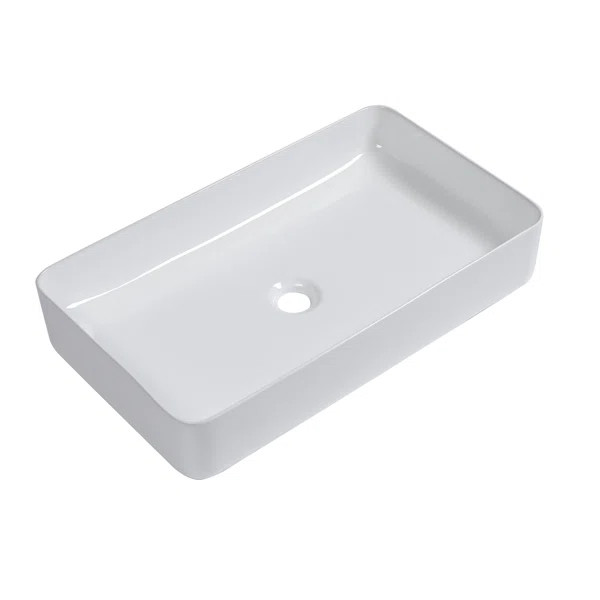 Mocoloo 14'' White Ceramic Rectangular Bathroom Sink | Wayfair North America