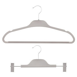Grey Non-Slip Rubberized Hangers | The Container Store