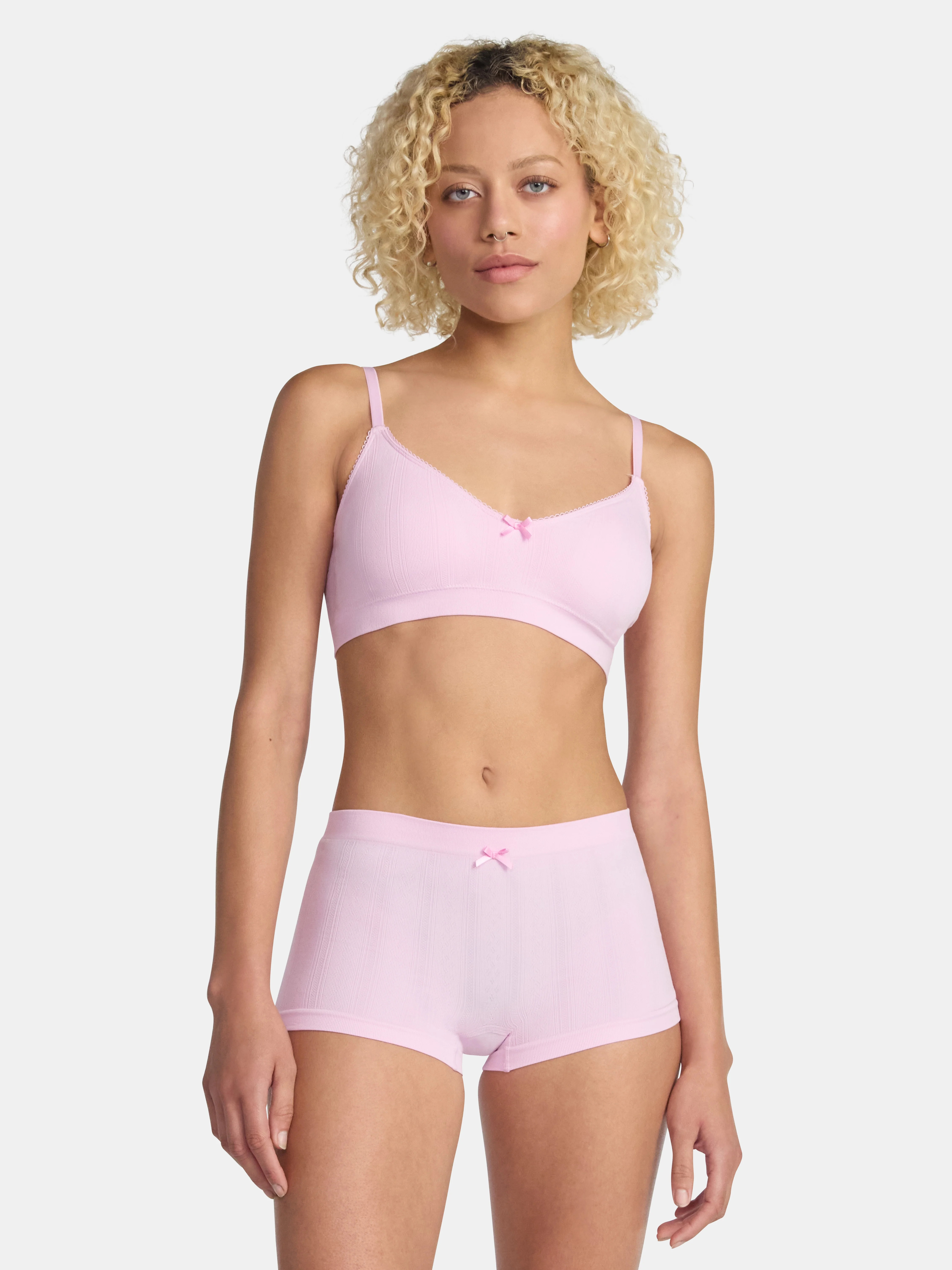 No Boundaries Women's Seamless Triangle Bralette & Boyshort Set, Sizes XS-XXXL | Walmart (US)