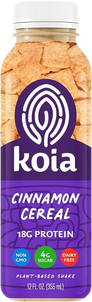 KOIA Cinnamon Cereal Protein Shake, Ready To Drink Plant Protein Shake (12 Fl Oz) - Cacao Bean - ... | Amazon (US)