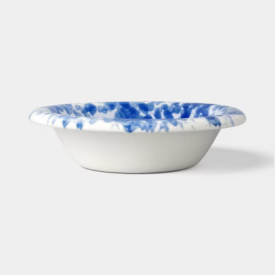 245ml Stoneware Round Rim Snack Bowl Blue Splatter - Room Essentials™ | Target