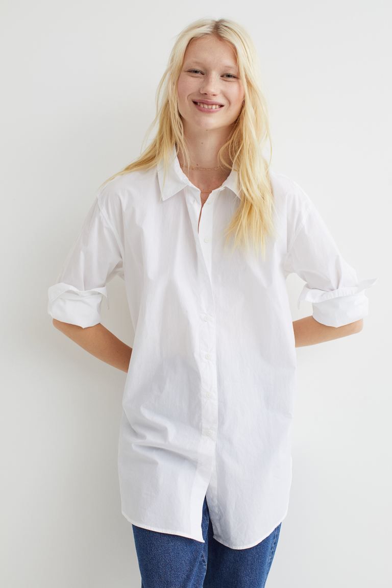 Long Cotton Shirt | H&M (US)