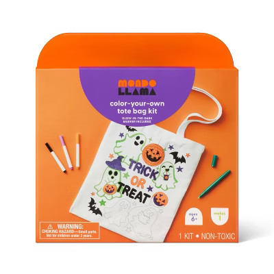 Halloween Craft Trick or Treat Tote Bag Coloring Activity DIY Art Kit - Mondo Llama™ | Target