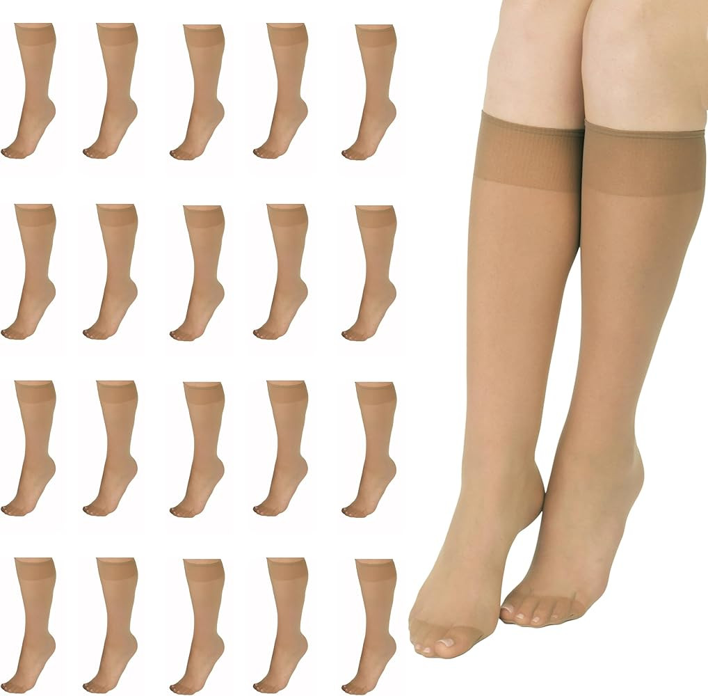 L'eggs Everyday Women's Knee High Stockings, Reinforced Toe, 100% Nylon, One Size | Amazon (US)