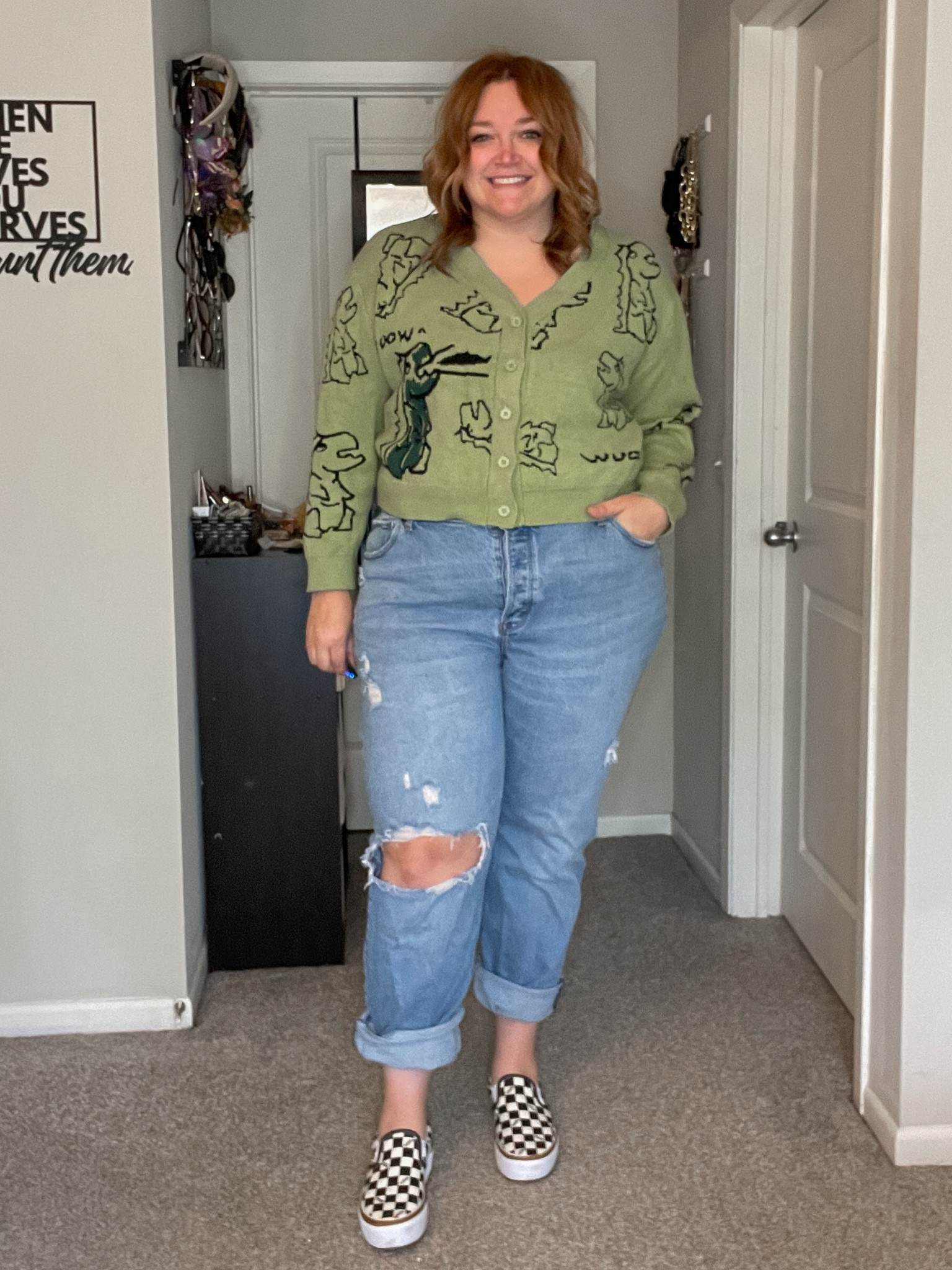 Statement cardigan 🦖

#LTKStyleTip #LTKMidsize #LTKPlusSize