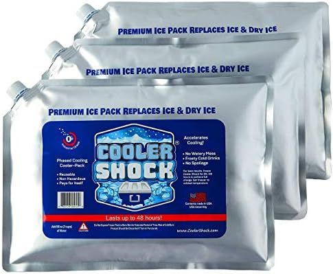 Cooler Shock Reusable Ice Pack - Long Lasting Cold Freezer Packs for Coolers & Lunch Bags - Compr... | Amazon (US)
