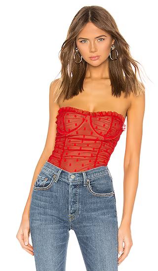 Wyn Bodysuit in Red | Revolve Clothing (Global)