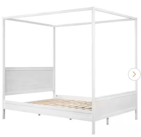 Queen canopy bed with headboard and footboard in white or dark espresso wood 

White $324
Espresso brown $312

#LTKfamily #LTKsalealert #LTKhome