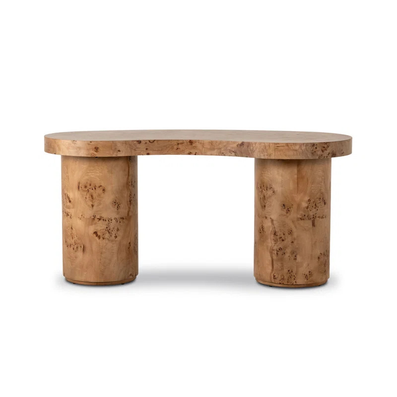 Leeds Desk-Caramel Burl | Wayfair North America
