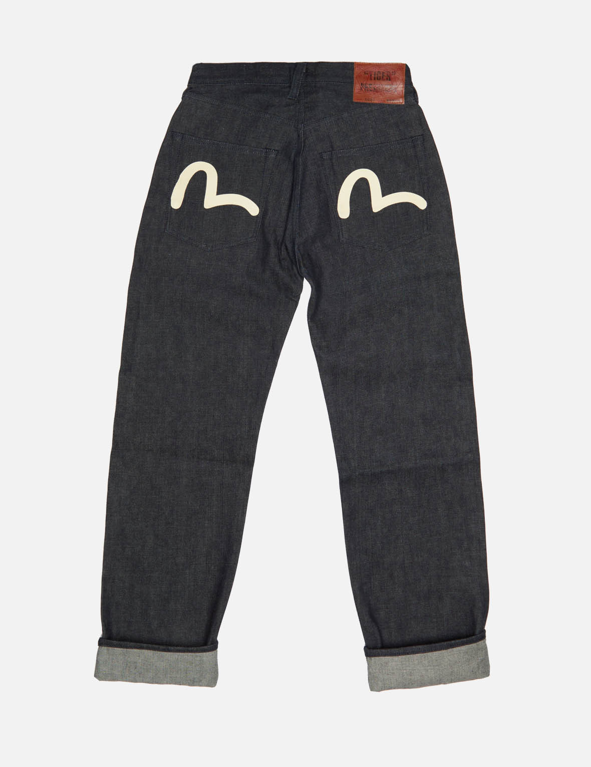 HANDPRINTED SEAGULL LOOSE STRAIGHT FIT SELVEDGE PRESHRUNK JEANS | Evisu Group Limited