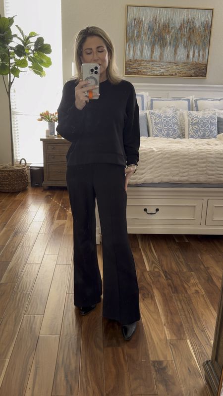 Scuba knit outfit
Top-size small (could have sized down one)
Trouser pants run LONG-wearing an XS
Booties-TTS



#LTKfindsunder50 #LTKVideo #LTKover40