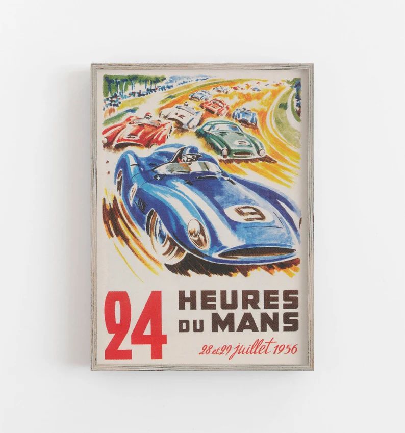 Car Race Wall Art 1956 Sports Car Race Print Vintage France | Etsy | Etsy (US)