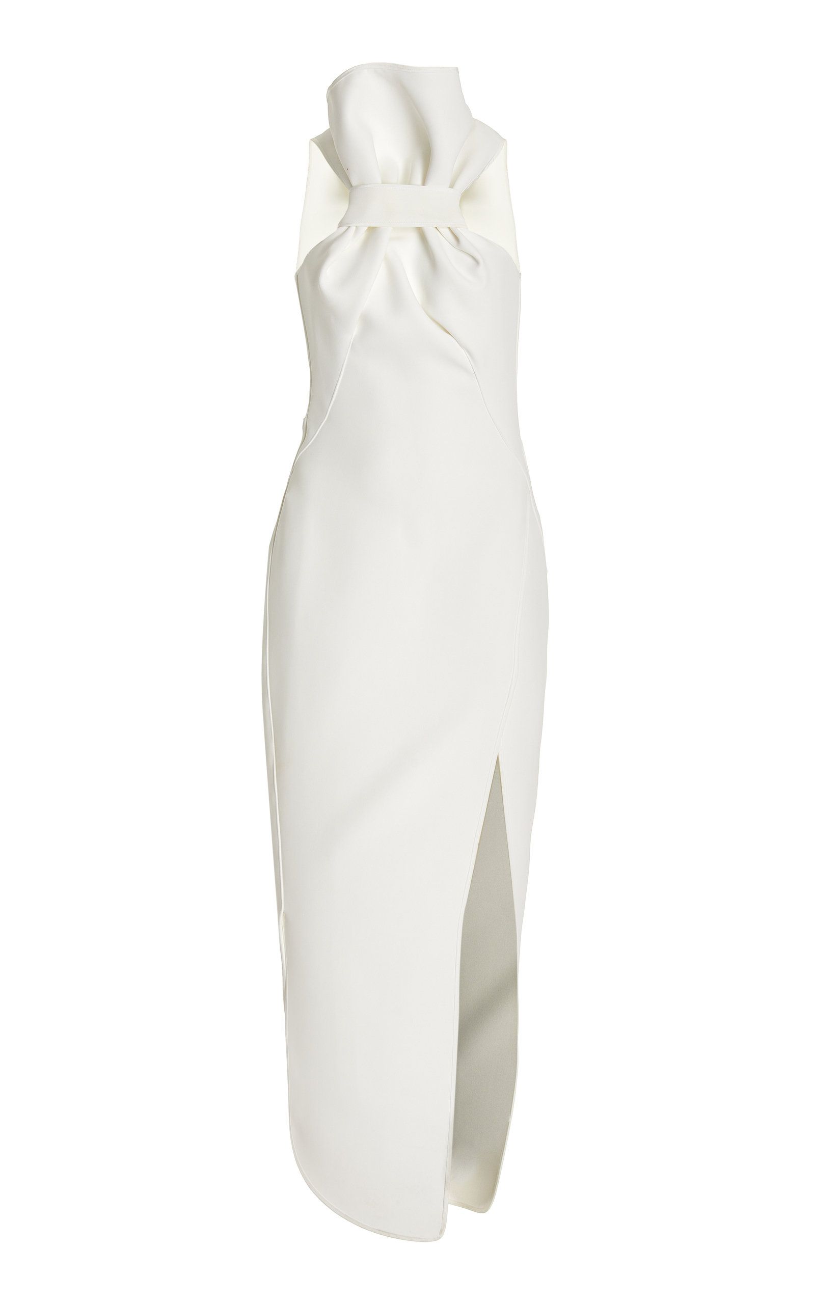 Lyubov Draped Tie-Front Crepe Midi Dress | Moda Operandi (Global)