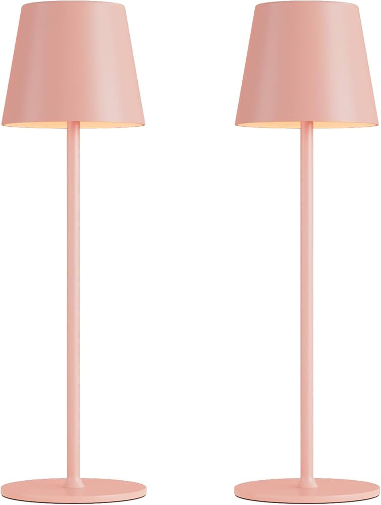Cordless Table Lamp Rechargeable Pink - KK 2 Pack 5000mAH Battery Operated Lamp for Counter, 3 Co... | Amazon (US)