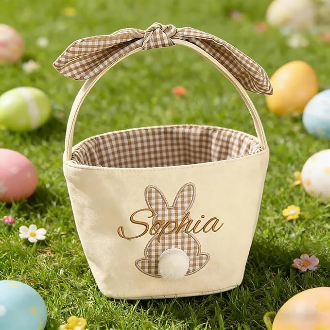 Personalized Easter Basket for Girls and Boys- Custom Name Bunny Rabbit Easter Basket - Unique Gi... | Amazon (US)