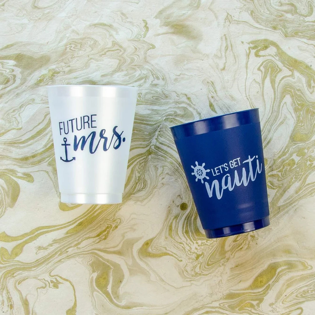 Nautical Bachelorette Party Cups 12 Pack 16 Oz Bridal - Etsy | Etsy (US)