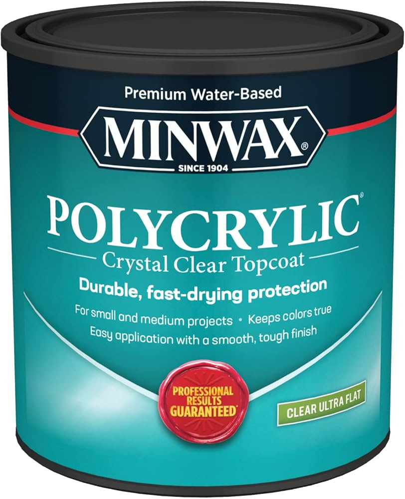 Minwax 611114444 Polycrylic Protective Wood Finish, Clear Ultra Flat, 1 Quart | Amazon (US)