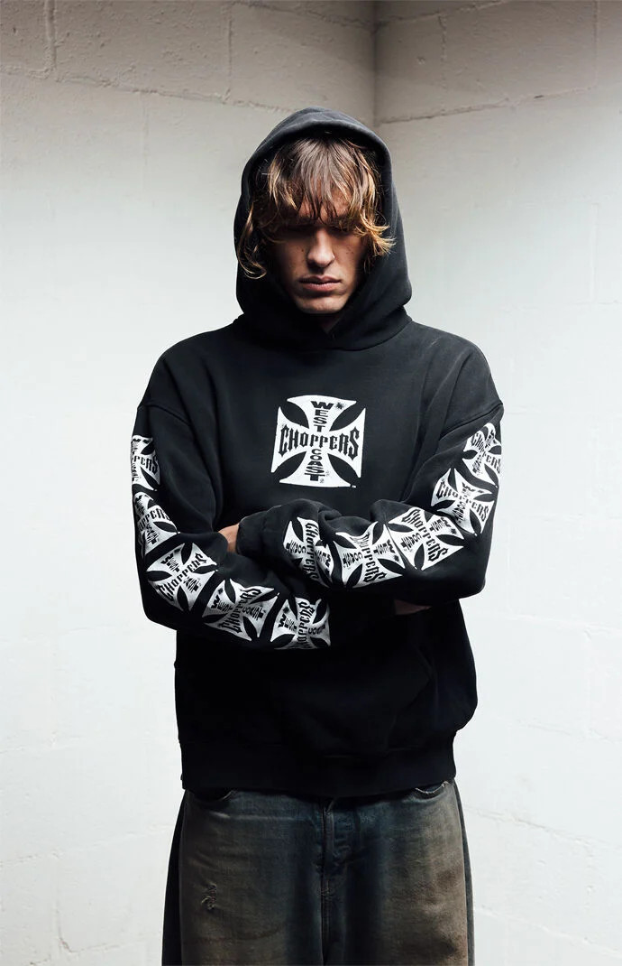 West Coast Choppers Men's Core Logo Hoodie in Washed Black - Size Small | PacSun