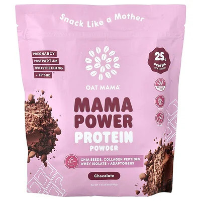 Oat Mama, Mama Power Protein Powder, Chocolate, 1 lb 3.6 oz (555 g) | iHerb