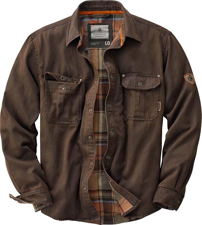 Legendary Whitetails Men's Journeyman Shirt Jacket, Flannel Lined Shacket for Men, Water-Resistan... | Amazon (US)