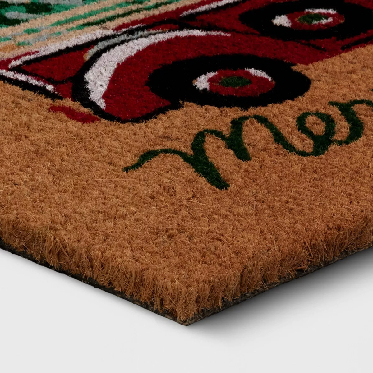 1'6"x2'6" Christmas Truck Coir Doormat Red - Wondershop™ | Target