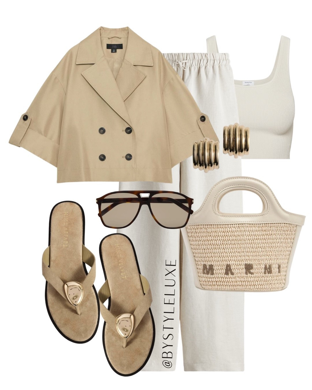 BEIGE - A chic cropped trench jacket with linen trousers and sandals for a gorg spring/summer look

#sandals #linentrousers #springoutfit

#LTKspring #LTKeurope #LTKshoes
