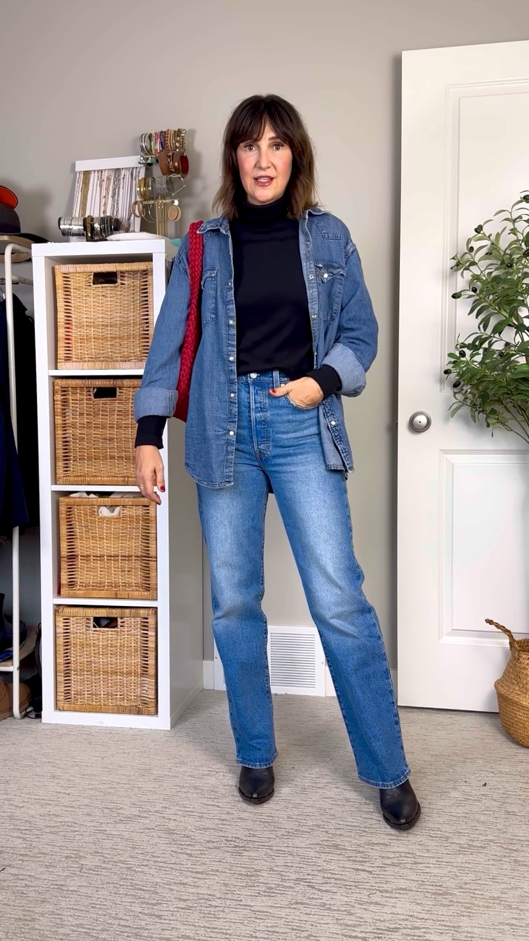 Yellowstone inspired outfit for a casual dinner out! Wearing my usual size 27 in the jeans, I love this fit, also have them in dark grey. My shirt is a men’s L for an oversized fit, and I got M in the fleece turtleneck, it’s a more fitted style. My bag is new and comes in a few other colors. Boots are old but I linked several similar

#LTKShoeCrush#LTKStyleTip#LTKItBag