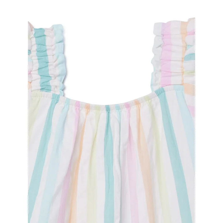 Wonder NationToddler Girl Flutter Sleeve Dress, Sizes 12M-5T - Walmart.com | Walmart (US)