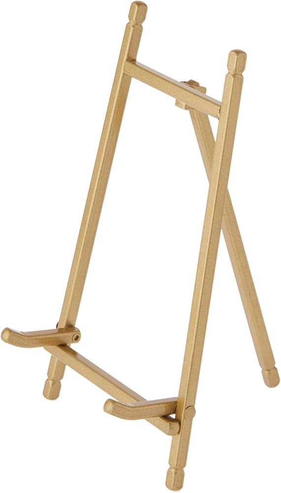 Bard's Satin Gold-toned Metal Easel, 7" H x 4.25" W x 4.5" D | Amazon (US)