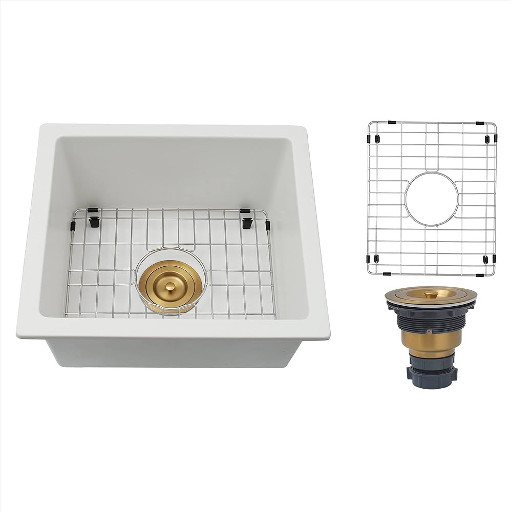 Lonsince Bar Sink,Undermount Bar Sink 16 X 18 Inch,Small RV Sink,Small Bar Sink,White Bar Sink,Gr... | Amazon (US)