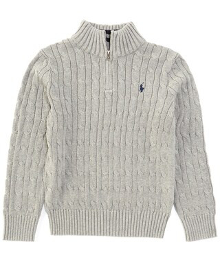 Polo Ralph Lauren Big Boys 8-20 Long Sleeve Quarter-Zip Cable-Knit Sweater | Dillard's | Dillard's