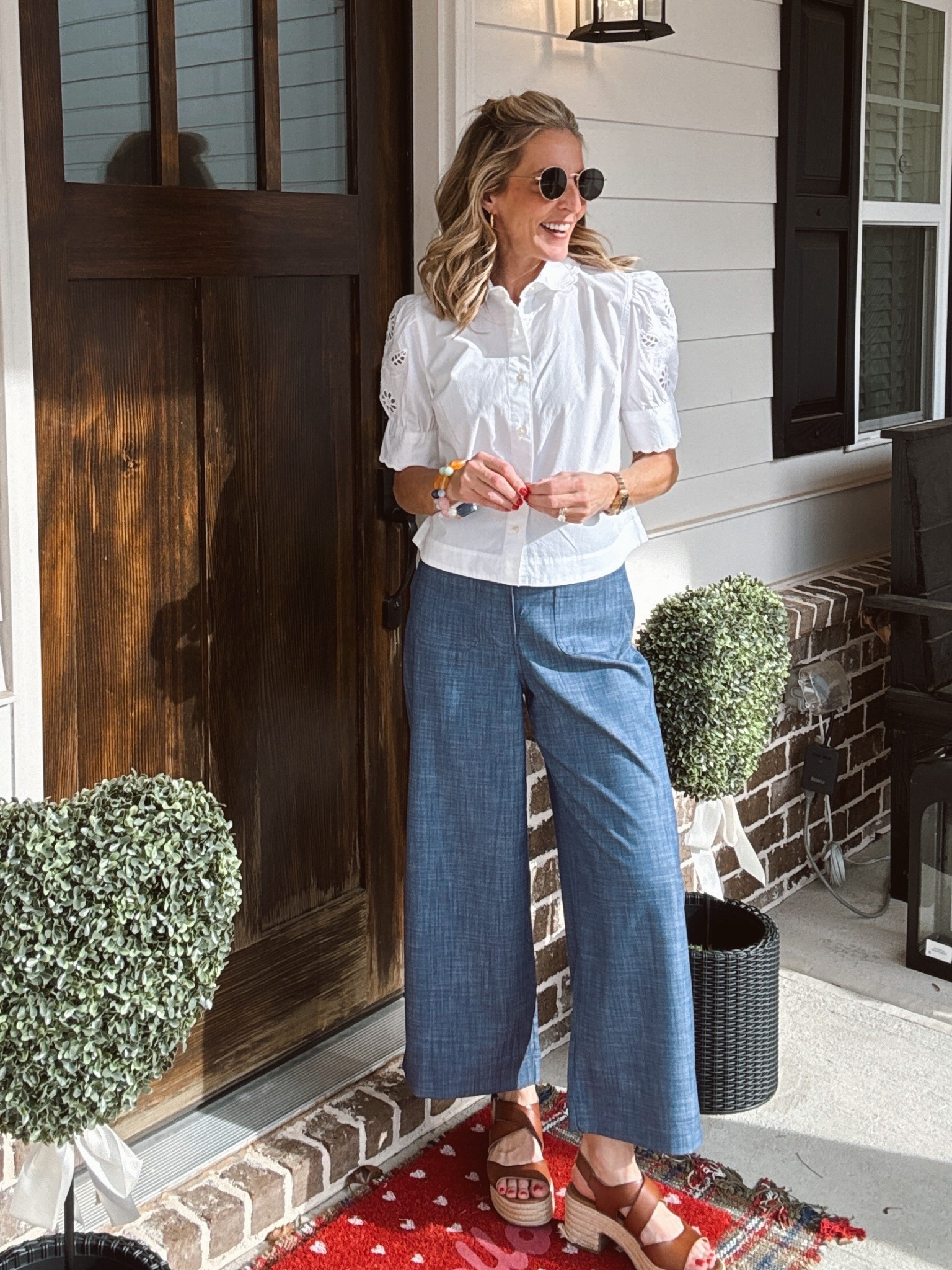 In my “I don’t wanna wait until it sells out to share it” era… 👏🏼 Because Walmart just dropped the cutest spring outfit and I’m not gatekeeping it for one second. COMMENT Walmart for all the details 

These wide leg pants are giving J.Crew coastal chic but they’re ONLY $30 😳 and the fit is SO good. They come in this indigo crosshatch AND a seersucker version and I’m telling you right now… they will not stay in stock long. Plus, this white eyelet puff sleeve top… say no more!! 🙌🏼

XS in pants // small on top 

#LTKdayinmylife #LTKmomlife #LTKootd