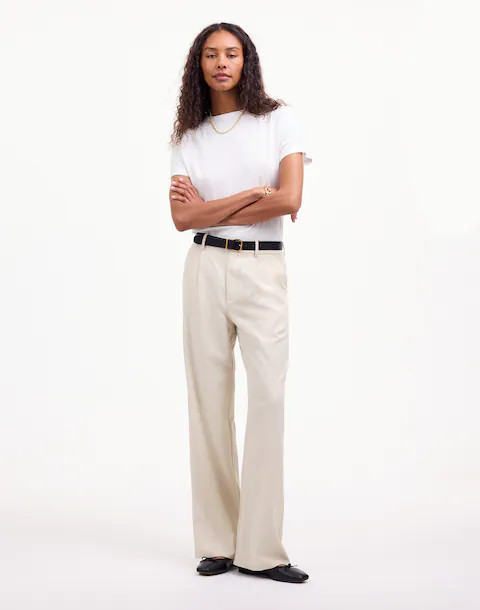 Slouchy Straight Pants in Drapey Twill | Madewell | Madewell