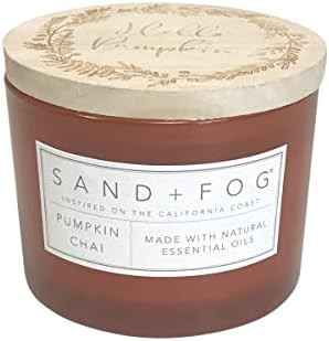 Sand + Fog Pumpkin Chai Scented Candles | Additional scents & Sizes | Made with Essential Oils | 12  | Amazon (US)