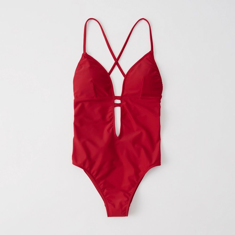 Strappy Front One Piece Swimsuit | Abercrombie & Fitch US & UK